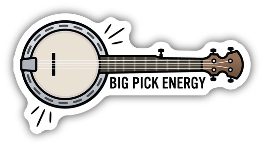 BIG PICK ENERGY BANJO STICKER