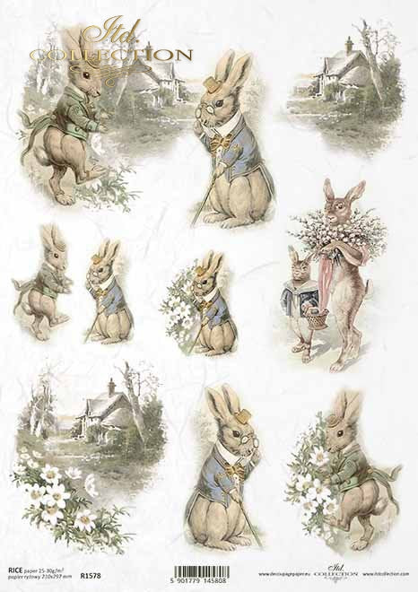 ITD Collection Established Bunnies A4 Rice Paper