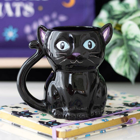Something Different Wholesale Cute and Creepy Gothic Black Cat Halloween Mug