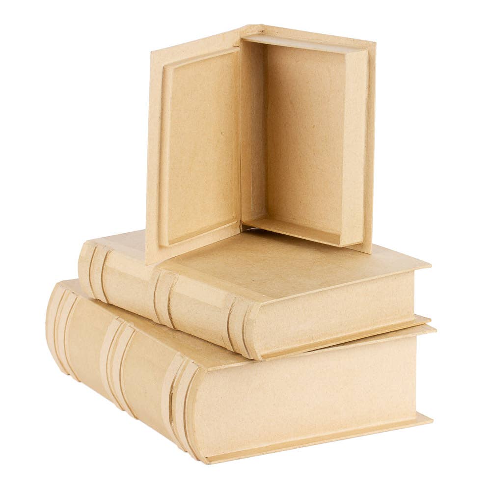 Factory Direct Craft - 3 piece Set of Premade Paper Mache Book Shape Boxes