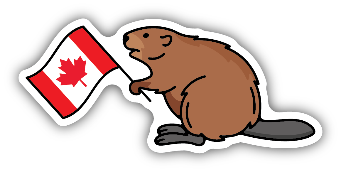 Canadian Flag Beaver Sticker