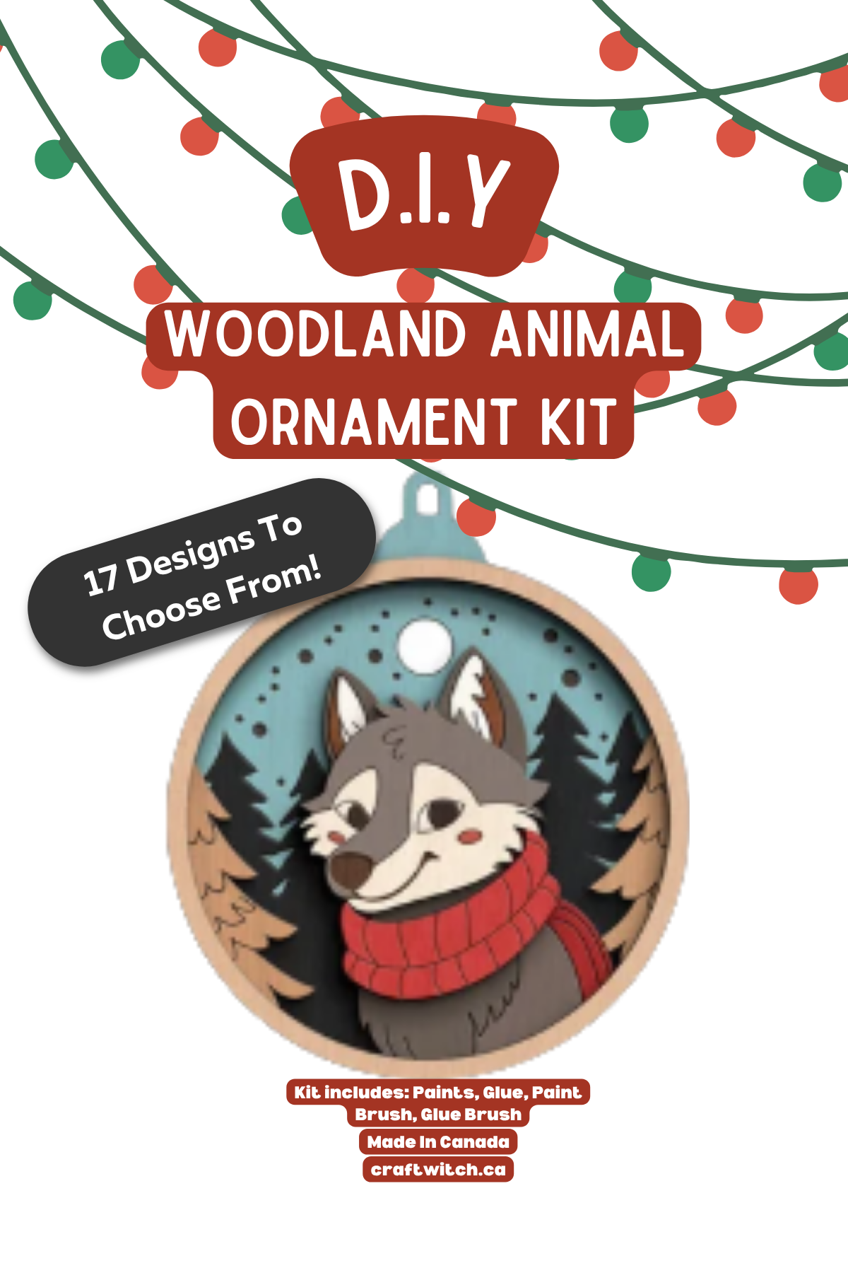 The Craft Witch - Wolf Winter Wonderland Ornament Kit