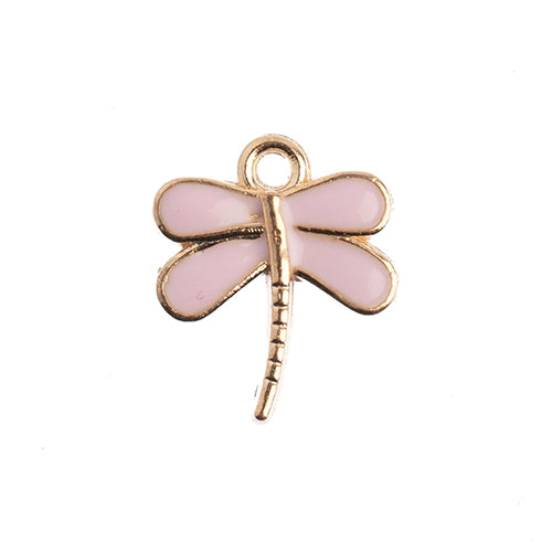 Sweet & Petite Charms 13x16mm Dragonfly Pink 10pcs