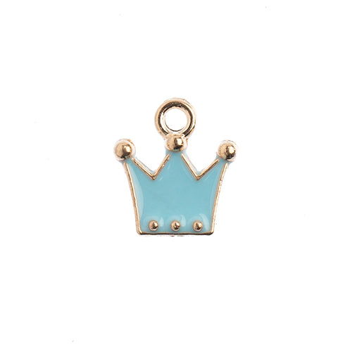 Sweet & Petite Charms 11x12mm Crown Lt Blue 10pcs