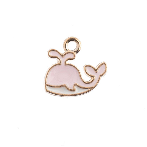 Sweet & Petite Charms 14x13mm Whale Pink Pink 10pcs