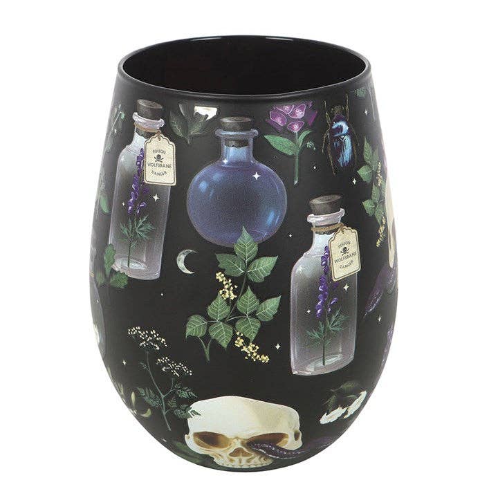 Something Different Wholesale Venom & Vines Gothic Skull Print Stemless Glass