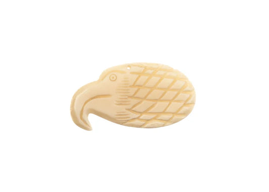 Bone Eagle Head Pendant 2pcs 2.56x1.18in White/Beige work on
