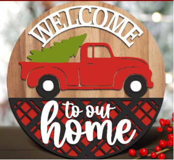 The Craft Witch - Winter Wooden Sign Blanks - Welcome To Our Home