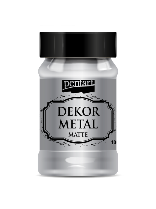 Pentart : Dekor Metal Matte Acrylic Paint 100ml - Colour Variety