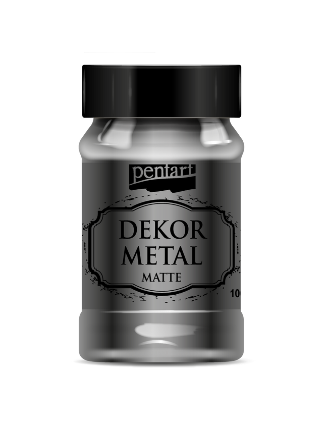 Pentart : Dekor Metal Matte Acrylic Paint 100ml - Colour Variety