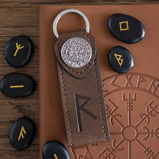 Something Different Wholesale Journey Viking Rune Faux Leather Keyring
