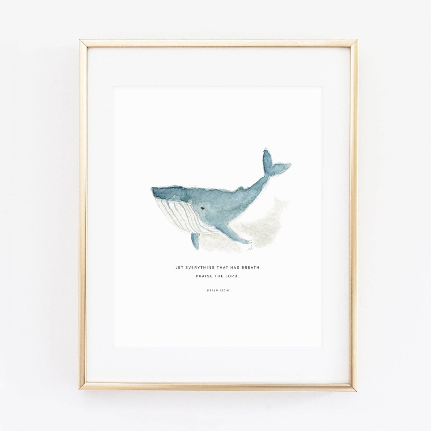 Psalm 150:6 Whale Scripture Print