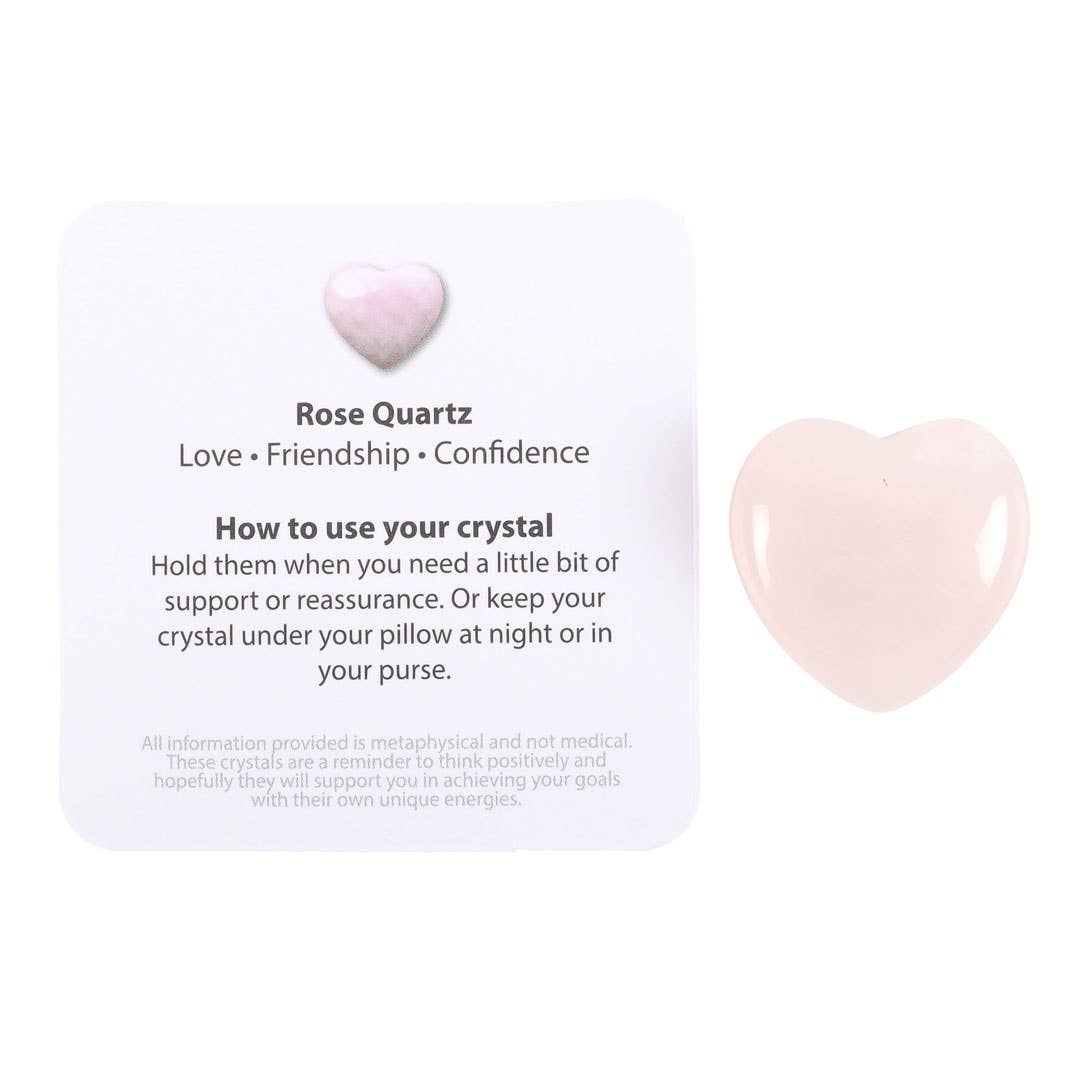 Something Different Wholesale I Love You Rose Quartz Crystal Heart in a Bag