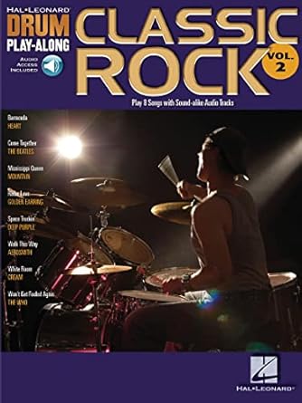 Hal leonard drum play-along classic rock v2 8 songs with sound alike audio tracks