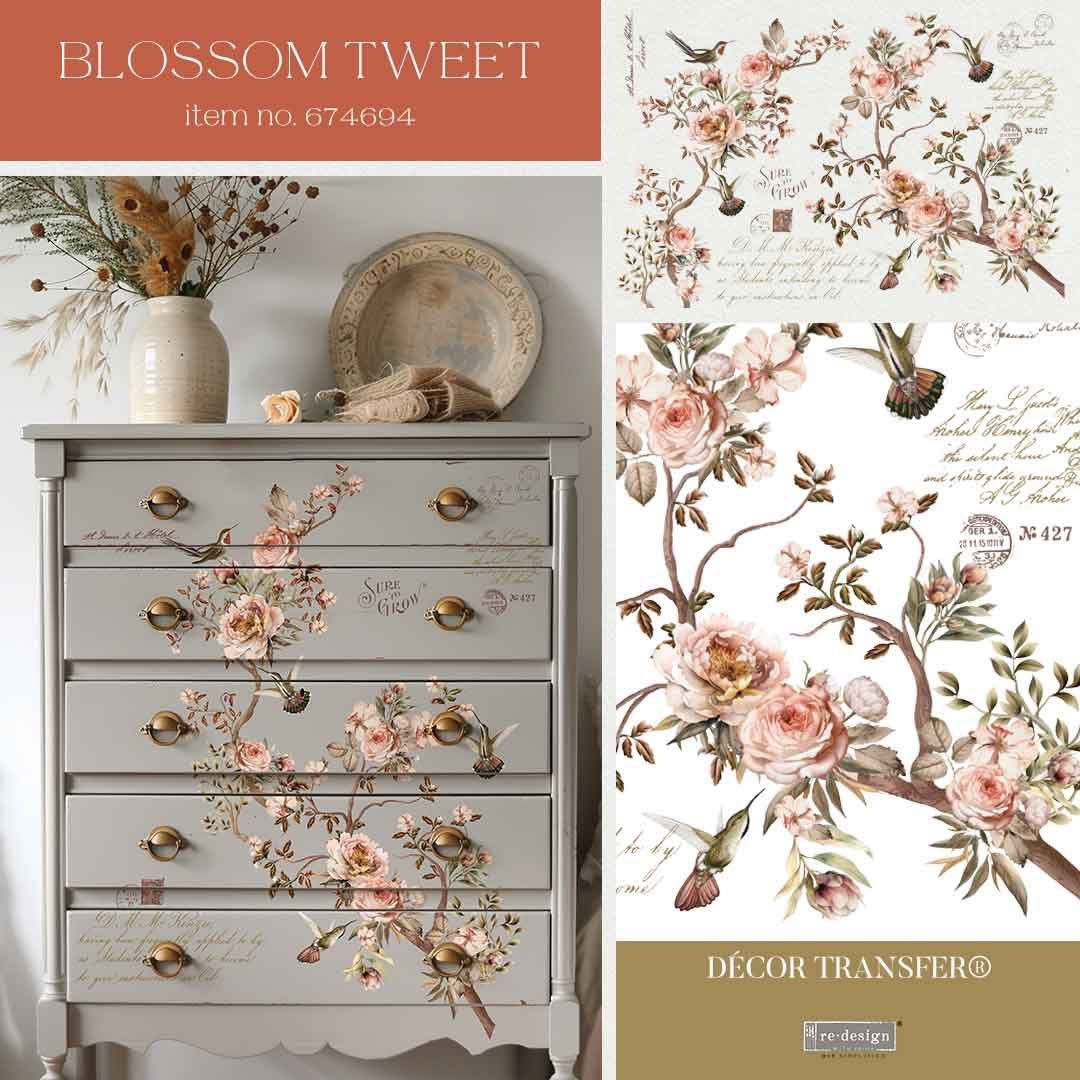 Re-Design With Prima® Decor Transfers - Blossom Tweet - 24x35"