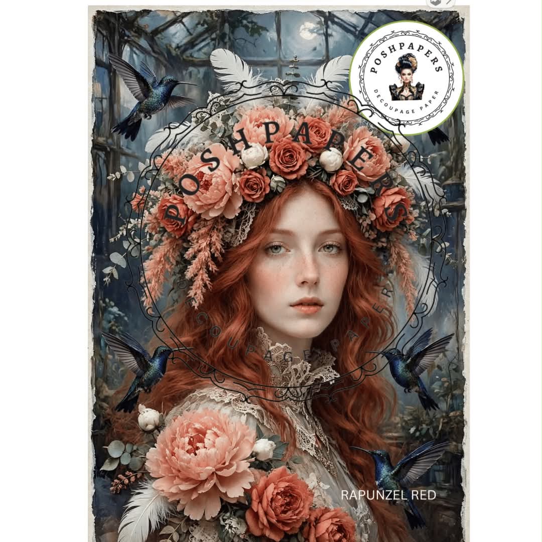 Posh Papers - Rapunzel Red 53x73 cm
