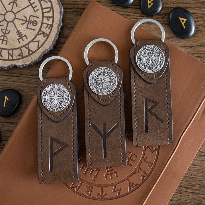Something Different Wholesale Journey Viking Rune Faux Leather Keyring