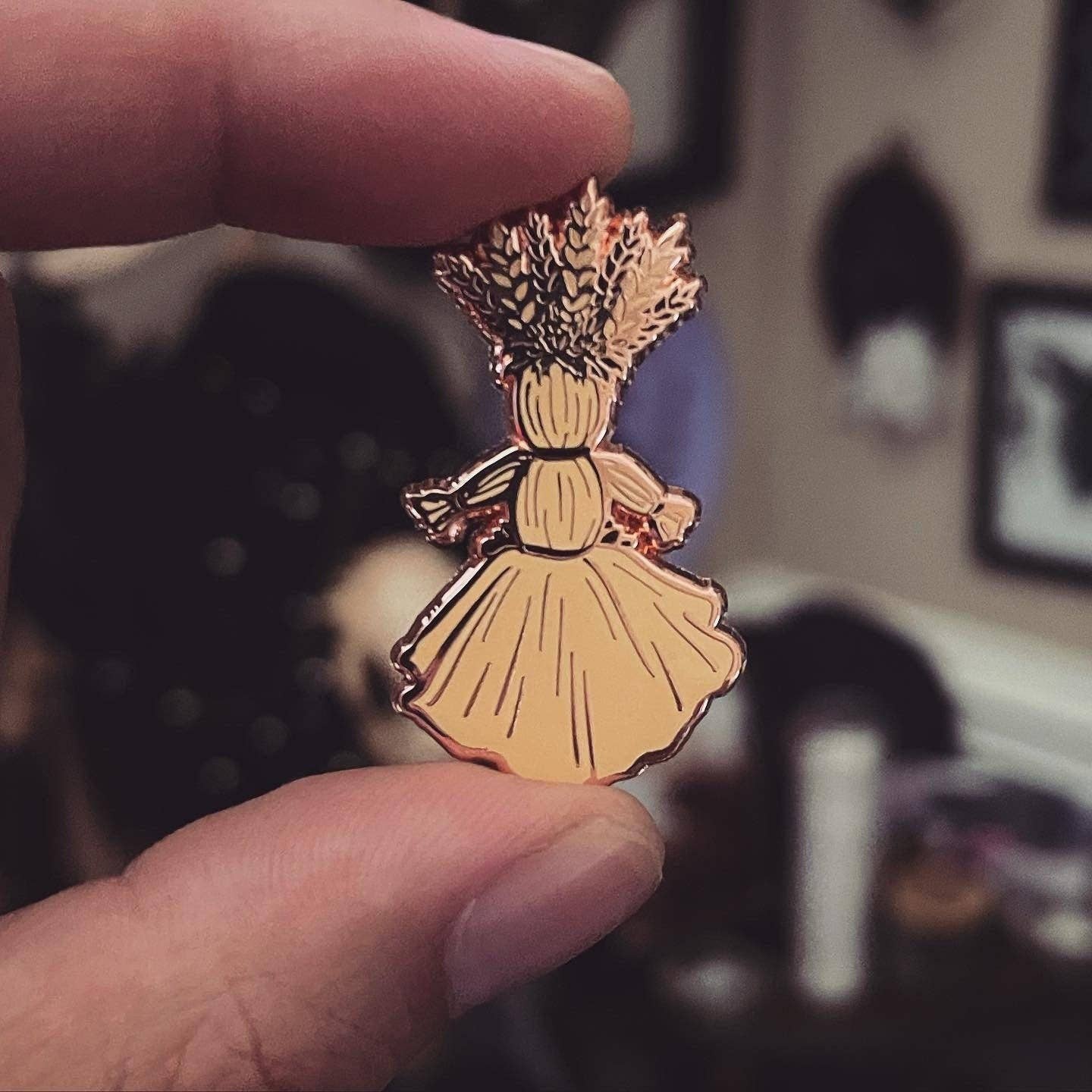 The Pickety Witch - Lughnasadh Corn Doll - Enamel Pin