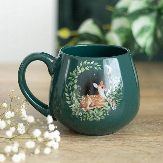 Something Different Wholesale Green Fawn Rounded Mug