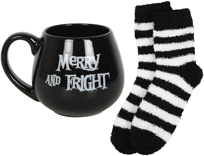 MERRY AND FRIGHT CHRISTMAS MUG / SOCK SET
