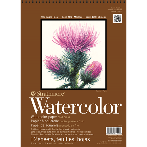 Strathmore 400 Series Watercolour Wire Bound Pad 9x12"