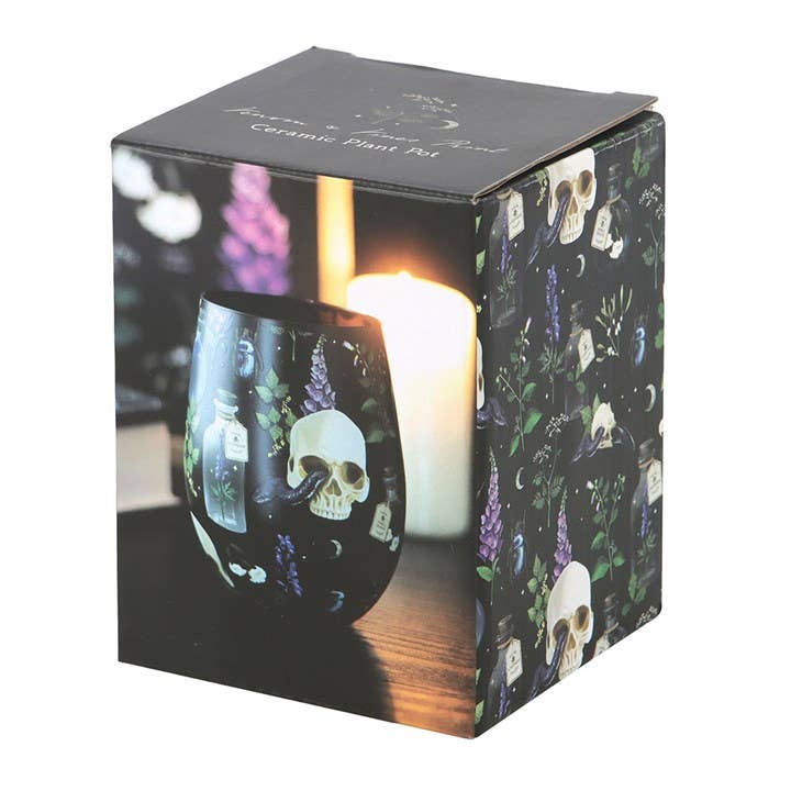 Something Different Wholesale Venom & Vines Gothic Skull Print Stemless Glass