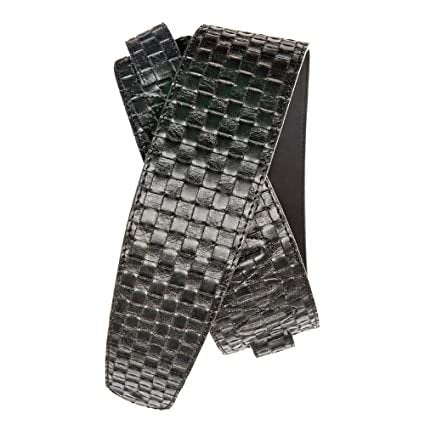 D'Addario Planet Waves #25LWV-02 Small Basket Wave Weave Leather Guitar Strap Black PAM012