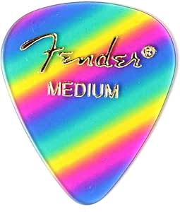 FENDER PREMIUM CELLULOID PICKS RAINBOW MED