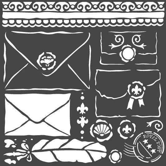Stamperia Media Stencil 18x18 cm Princess Letters