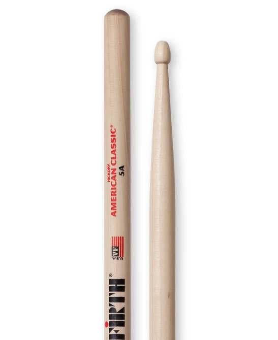 Vic Firth American Classic 5A Drumsticks, Hickory, Wood Tip