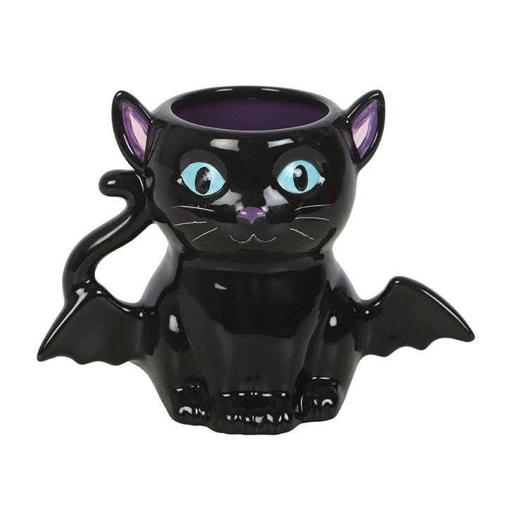 Something Different Wholesale Cute and Creepy Gothic Bat Cat Halloween Mug