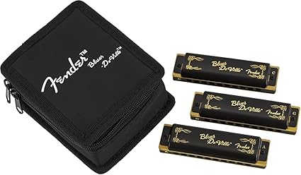 Fender Blues Deville Harmonica, Pack of 3 with case (Keys C,G,A)