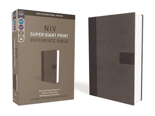 NIV SUPER GIANT PRINT REFRENCE BIBLE-CHARCOAL LEATHERSOFT