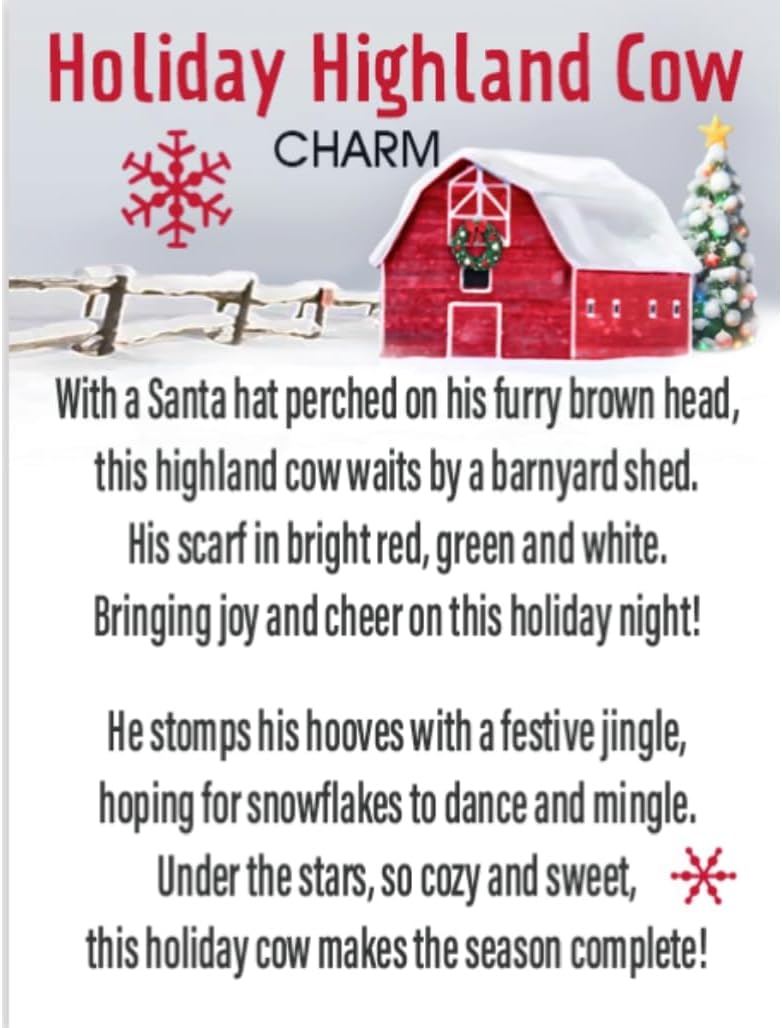 Holiday Highland Cow Charm