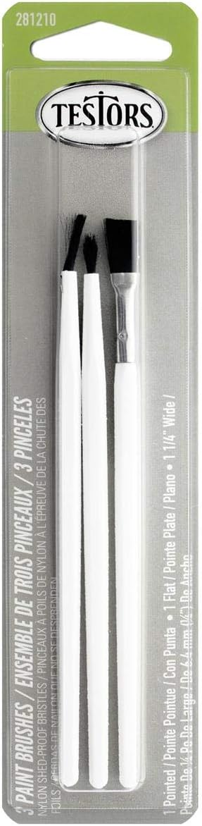 Testors - 3 Nylon Shen-Proof Bristles