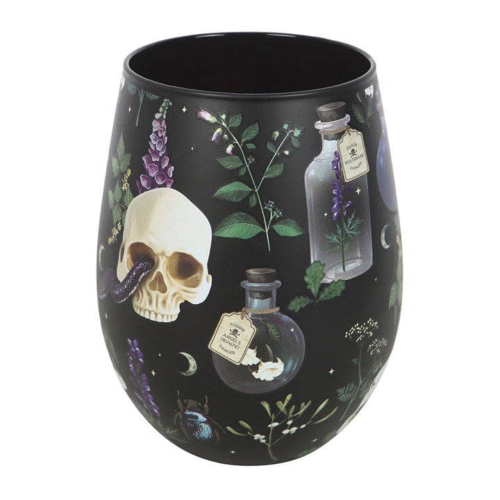 Something Different Wholesale Venom & Vines Gothic Skull Print Stemless Glass