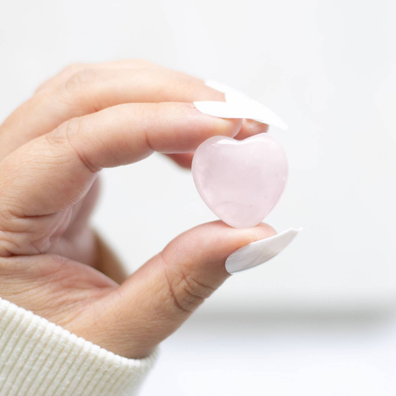 Something Different Wholesale I Love You Rose Quartz Crystal Heart in a Bag
