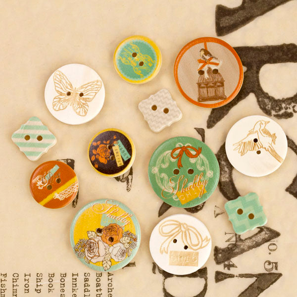 Prima Wood Button Lady Bird