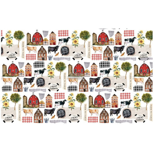 Re-Design With Prima® Decoupage Decor Tissue Paper - Farm To Table 19.5x30"