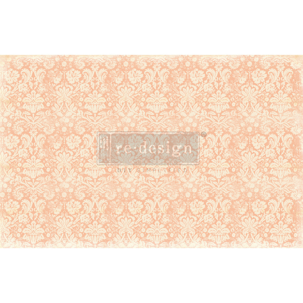 Re-Design With Prima® Decoupage Decor Tissue Paper - Peach Damask 19x30"