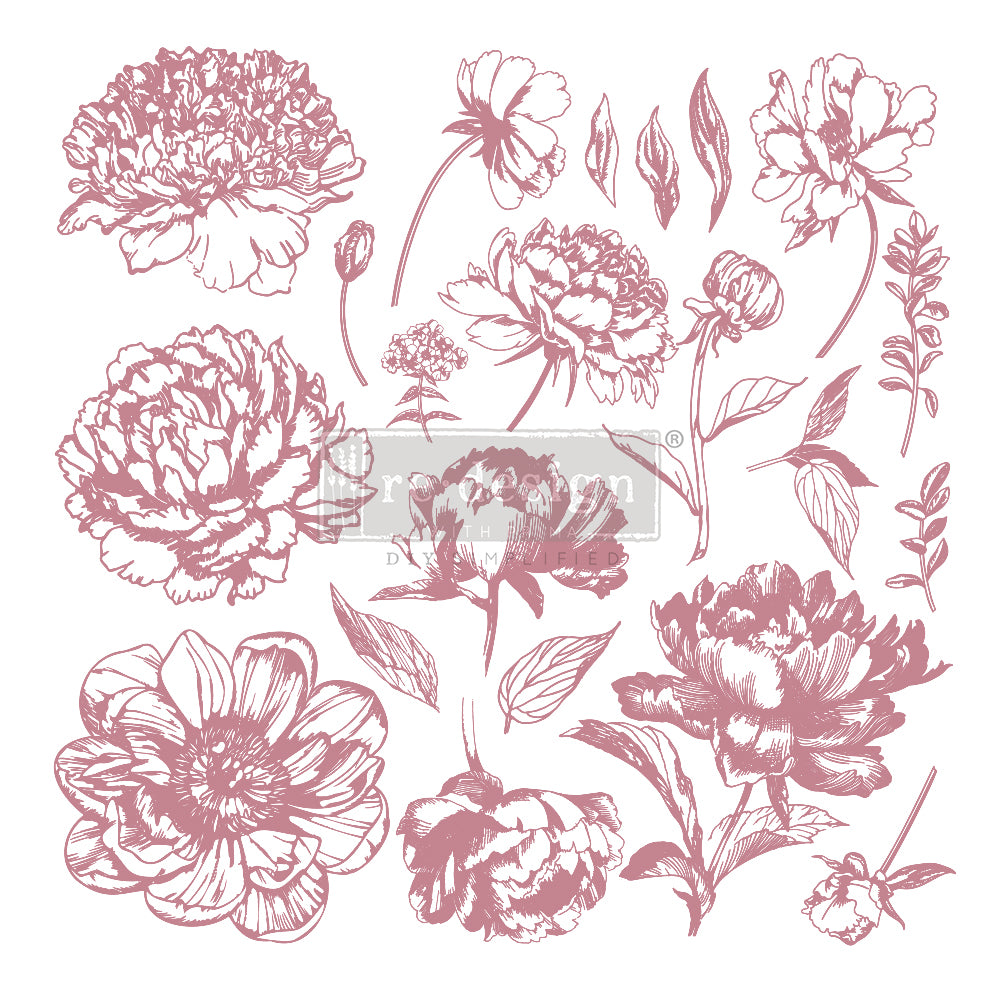 Clearly Aligned Decor Stamps - Linear Floral - 12x12"