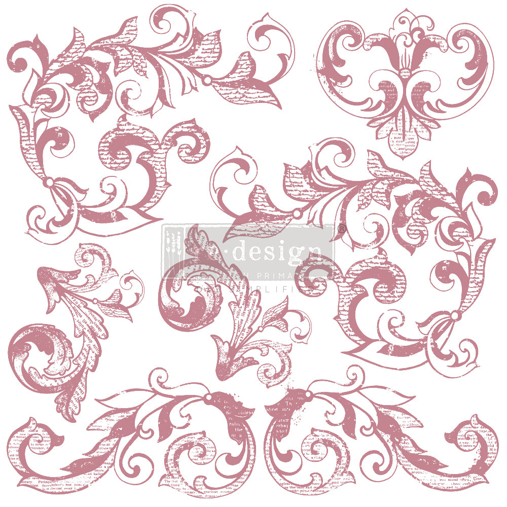 Clearly Aligned Decor Stamps - Elegant Scrolls - 12x12"