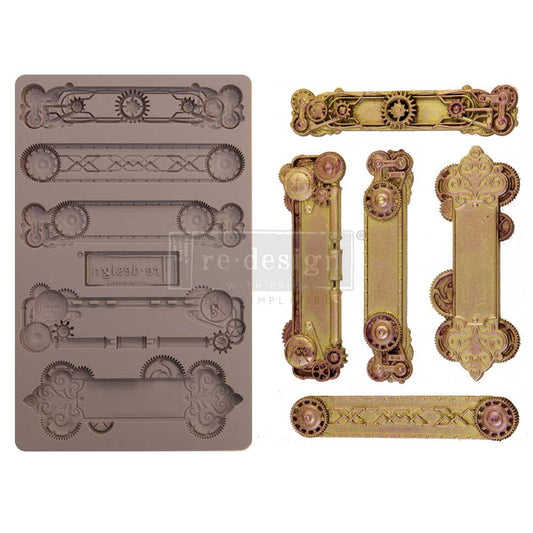 Re-Design With Prima® Decor Mould - Steampunk Plates 5x8"
