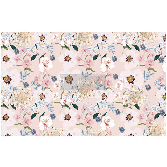 Re-Design With Prima® Decoupage Decor Tissue Paper - Blush Floral 19.5x30"