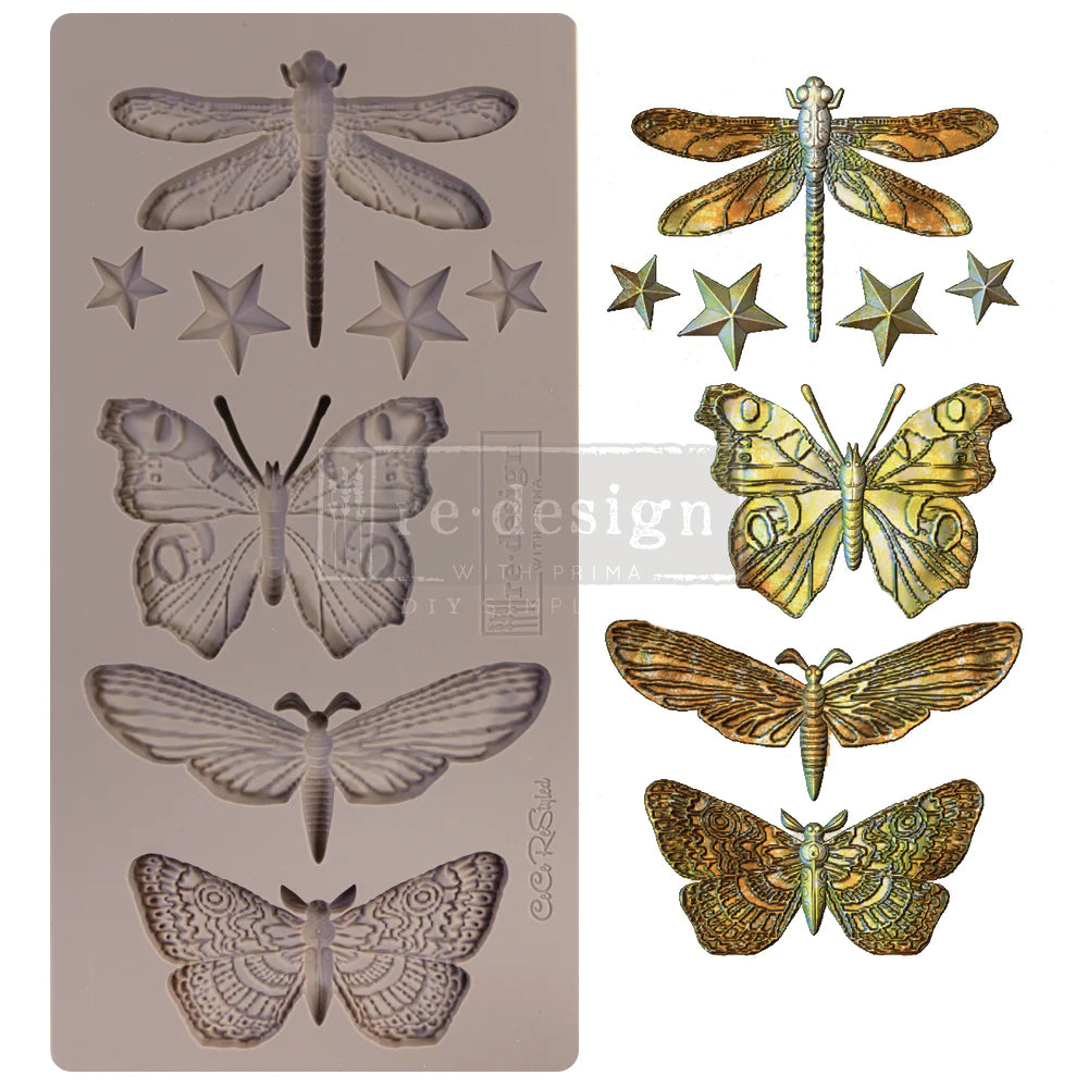 Finnabair Moulds - Insecta & Stars 5"x10", 8mm