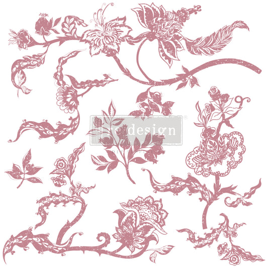 Clearly Aligned Decor Stamp Distressed Floral Prints