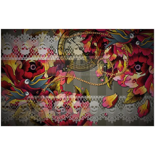 Re-Design With Prima® Decoupage Decor Tissue Paper - Ink and Lace 19.5x30"
