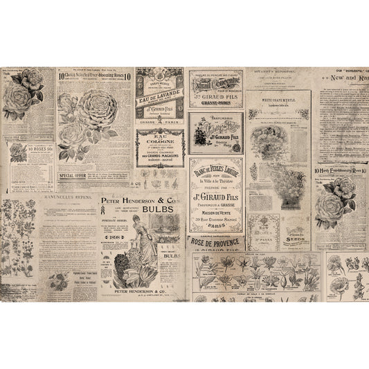 Re-Design With Prima® Decoupage Decor Tissue Paper - Newsprint 19.5x30"