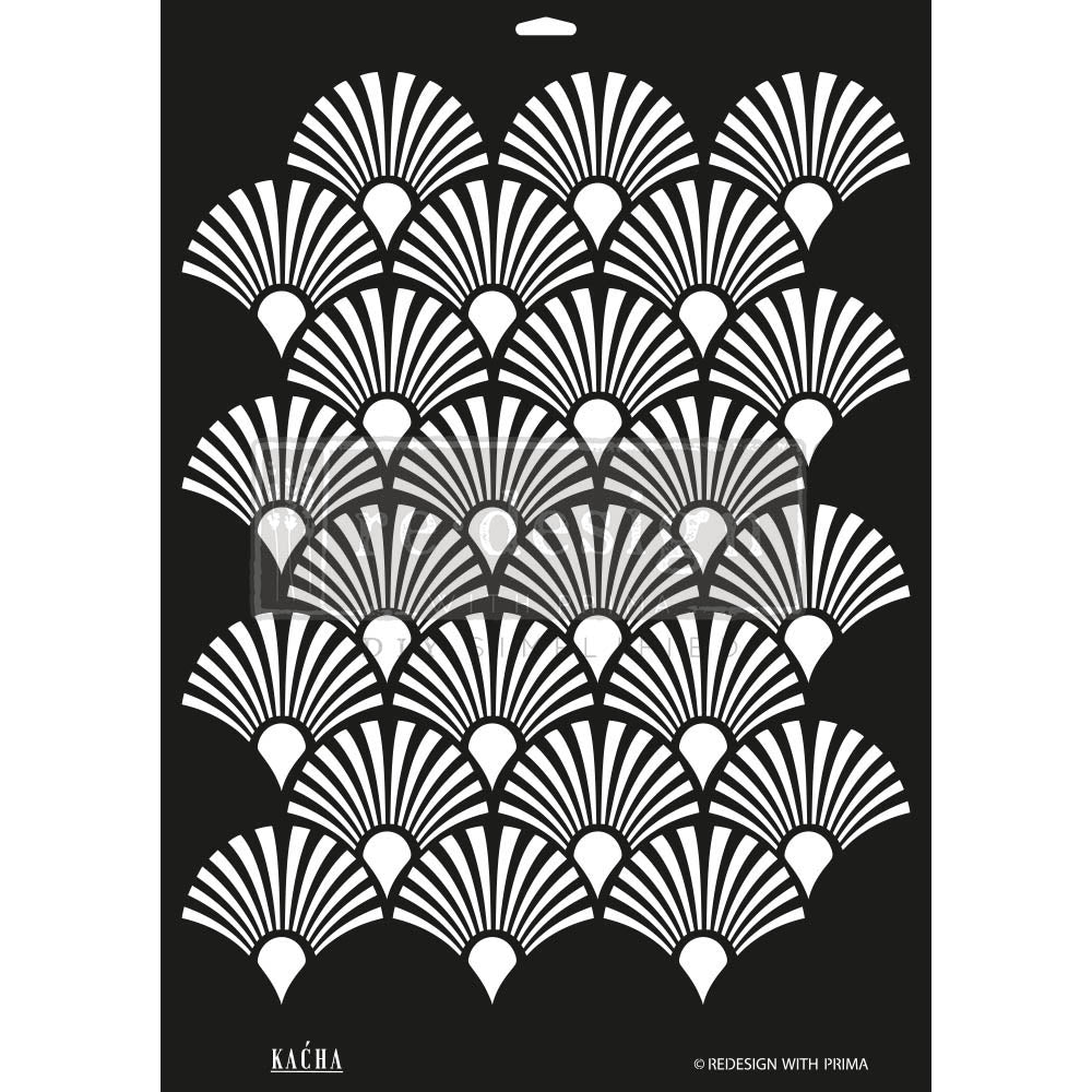 Re-Design With Prima® Kacha Decor Stencil : Deco Peacock 18x25.5"