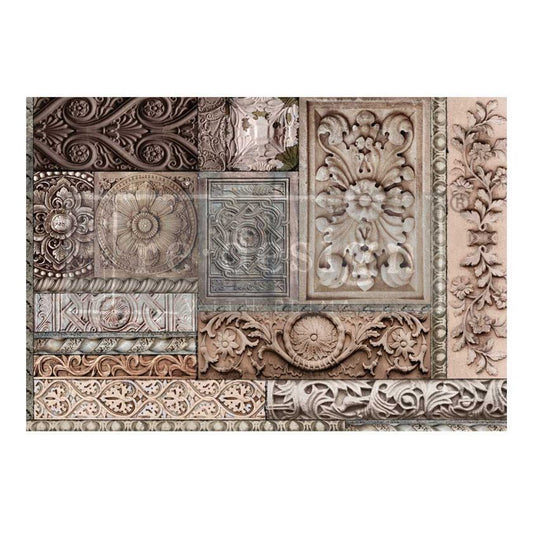 Re-Design With Prima® A1 Decoupage Fiber - Carved Stonework 23.4x33.1"